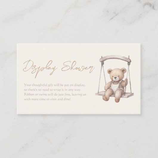 テディベアヴィンテージディスプレイシャワーカード エンクロージャーカード (正面)