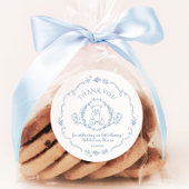 テディベアヴィンテージトイレベビーシャワーありがとう ラウンドシール