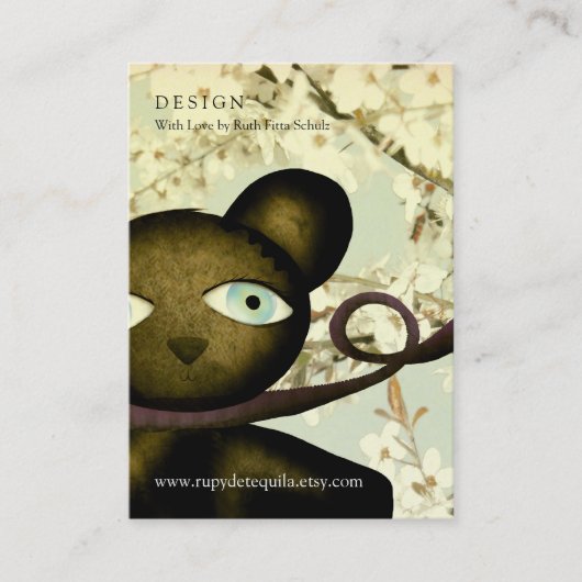 テディベアヴィンテージベビーシャワー名刺 名刺 (正面)