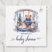 テディベアーウィンターボーイベビーシャワー フェイバータグ (裏面)