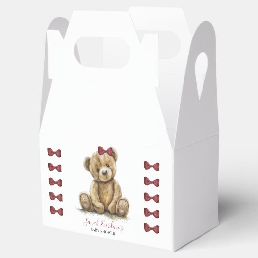 テディベアーウォーター色ガールベビーシャワー フェイバーボックス (オープン)