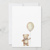 テディベアーウォーター色ボーイの最初の誕生日 招待状 (裏面)