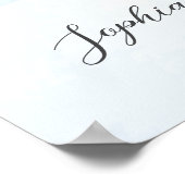 テディベアーウォーター色ボーイベビーシャワー歓迎サイン ポスター (角)