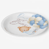 テディベアーウォーター色ボーイ1st誕生日パーティー ペーパープレート (アングル)