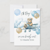 テディベアーエアー飛行機バルーンサンキュー サンキューカード (正面)