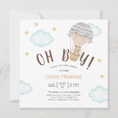 テディベアーオーボーイウッドランドベビーシャワー 招待状 (正面)