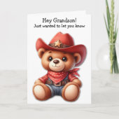 テディベアーカウボーイ孫バレンタインカード シーズンカード (正面)