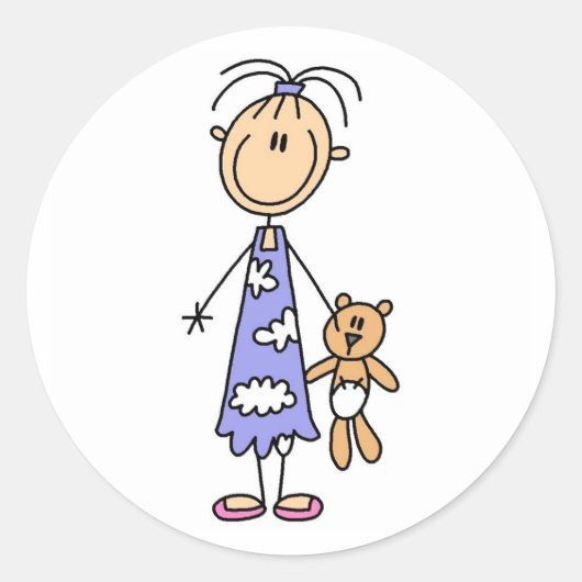 テディベアーカドルのバディステッカー ラウンドシール (正面)