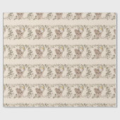 テディベアーガールフローラ緑ベビーシャワー ラッピングペーパー (フラット)