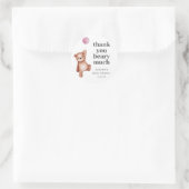 テディベアーガールベビーシャワークラシックラウンドステッカー ラウンドシール (バッグ)