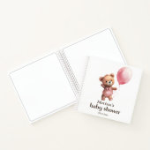テディベアーガールベビーシャワーゲストブック ノートブック (内部)