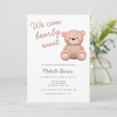 テディベアーガールベビーシャワー招待状 招待状 (スタンド正面)