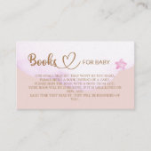 テディベアーガールベビーシャワー本のためのベビー エンクロージャーカード (正面)