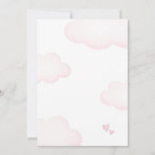 テディベアーガールベビーシャワー水色ピンク 招待状 (裏面)