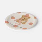 テディベアーガールベビーシャワー紙プレート ペーパープレート (アングル)