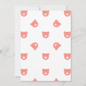 テディベアーガールベビーシャワー サンキューカード (裏面)