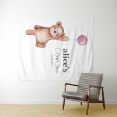 テディベアーガールベビーシャワー タペストリー (インサイチュ(横))