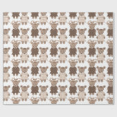 テディベアーガールベビーシャワー ラッピングペーパー (フラット)