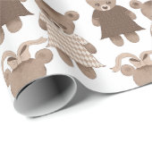 テディベアーガールベビーシャワー ラッピングペーパー (ロールコーナー)