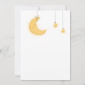 テディベアーガールムーンスターズ赤面ピンクベビーシャワー 招待状 (裏面)