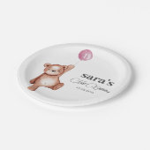 テディベアーガール最初の誕生日パーティー ペーパープレート (アングル)