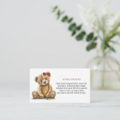 テディベアーガール赤ちゃんシャワーベビー エンクロージャーカード (スタンド正面)