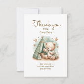 テディベアーキャンプ赤ちゃんシャワー サンキューカード (正面)