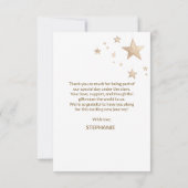 テディベアーキャンプ赤ちゃんシャワー サンキューカード (裏面)