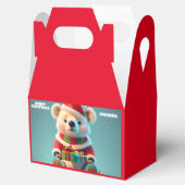 テディベアークリスマスキッズパーソナライズされたパーティーレッド フェイバーボックス (オープン)