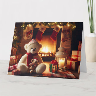 テディベアークリスマスホリデーグリーティングカード カード