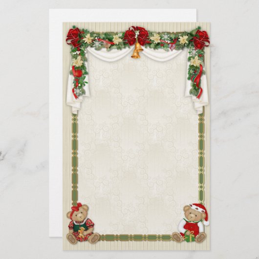 テディベアークリスマス 便箋 (正面/裏面)