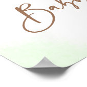 テディベアーグリーンフローラベビーシャワー歓迎サイン ポスター (角)