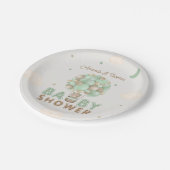 テディベアーグリーンホットエアバルーンベビーシャワー ペーパープレート (アングル)