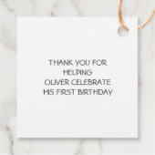 テディベアーサンキューサンキュー1st誕生日メッセージカード フェイバータグ (裏面)