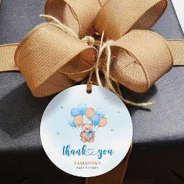 テディベアーサンキューベイビーシャワー フェイバータグ