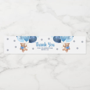 テディベアーサンキューベイビーシャワー ペットボトルラベル