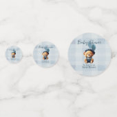 テディベアージャンベビーシャワーブルー紙吹雪 コンフェッティ (正面)