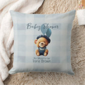 テディベアージャンベビーシャワーブルー装飾用クッション クッション (ブランケット)