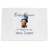 テディベアージャンベビーシャワー抱き枕 ラージペーパーバッグ (正面)