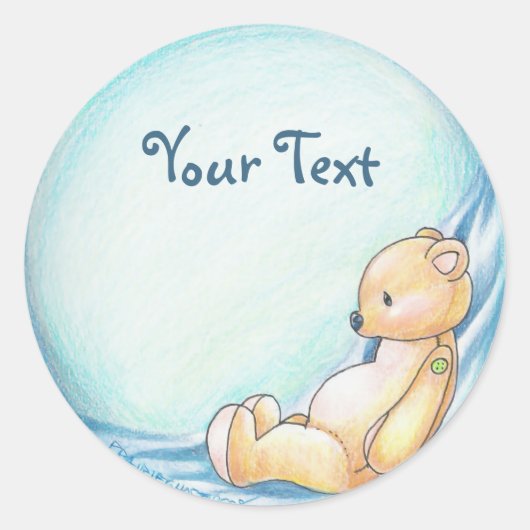 テディベアーステッカー ラウンドシール (正面)