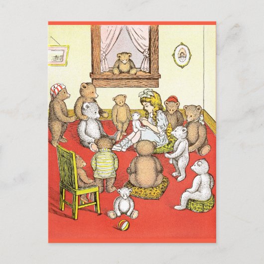 テディベアーズが集まる ポストカード (正面)