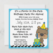 テディベアーズとピクニック誕生日招待状 招待状 (裏面)