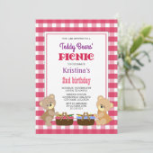 テディベアーズのピクニック誕生日パーティー 招待状 (スタンド正面)