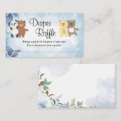 テディベアーズオムツラッフルチケットベビーシャワー プレイスカード (正面/裏面)