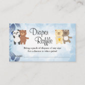テディベアーズオムツラッフルチケットベビーシャワー プレイスカード (正面)