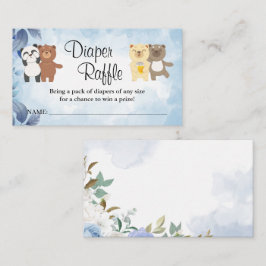 テディベアーズオムツラッフルチケットベビーシャワー プレイスカード
