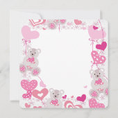 テディベアーズハートガールズ1st誕生日パーティー 招待状 (裏面)