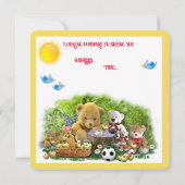 テディベアーズピクニックパーティの招待状 招待状 (裏面)