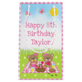 テディベアーズピクニックピンクジンガムハッピーバースデー スモールペーパーバッグ (正面)