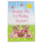 テディベアーズピクニックピンクジンガムハッピーバースデー ミディアムペーパーバッグ (裏面)